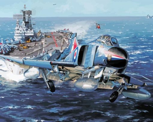 HMS Ark Royal Aircraft Art Diamond Painting