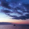 Half Moon Sunset Seascape Diamond Painting