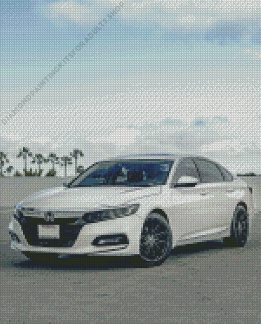 Honda Accord White Car Diamond Painting