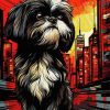 Illustration Black Shih Tzu Diamond Painting