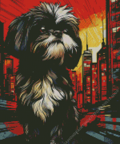 Illustration Black Shih Tzu Diamond Painting