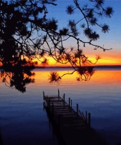 Lake Vermilion MN At Sunset Diamond Painting