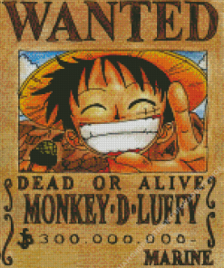 Luffy Wanted Poster Diamond Painting