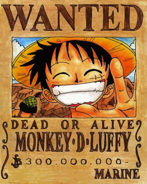 Luffy Wanted Poster Diamond Painting