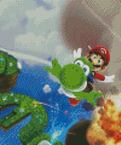 Mario Galaxy Video Game Diamond Painting