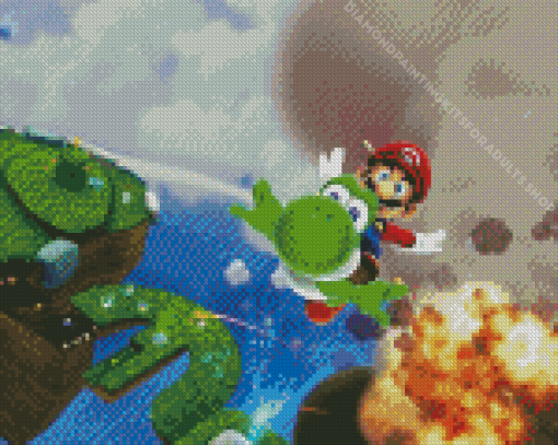 Mario Galaxy Video Game Diamond Painting