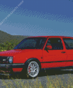 Mk2 Golf GTI Red Car Diamond Painting