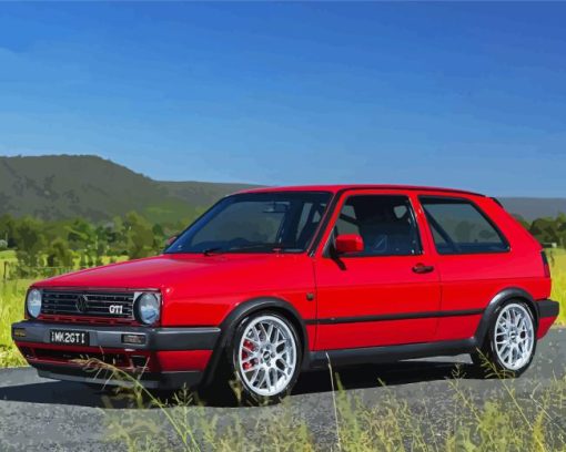 Mk2 Golf GTI Red Car Diamond Painting