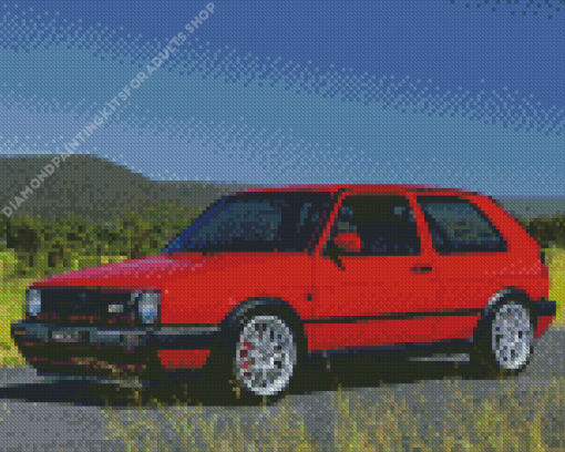 Mk2 Golf GTI Red Car Diamond Painting