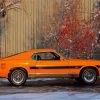 Orange 1970 Ford Mustang Classic Car Diamond Painting