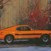 Orange 1970 Ford Mustang Classic Car Diamond Painting