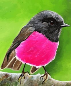 Pink Robin Diamond Painting