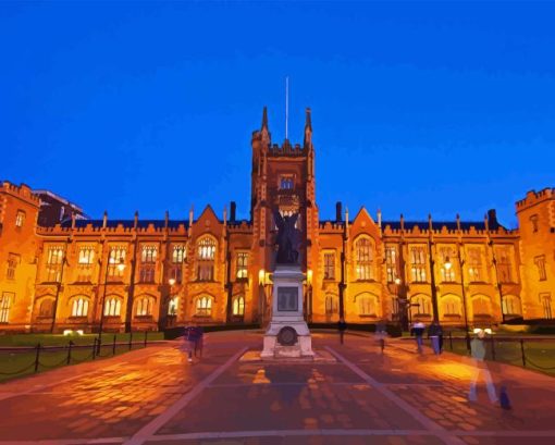 Queens University Belfast By Night Diamond Painting