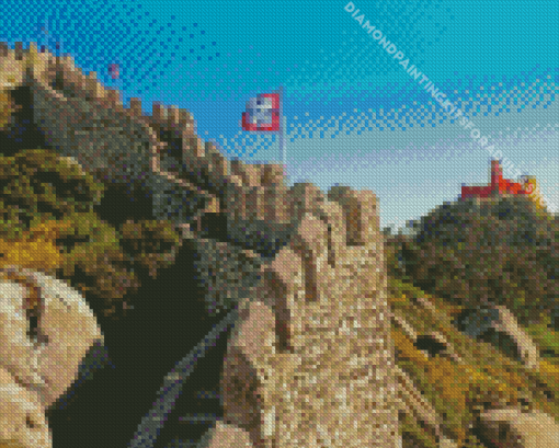 Sintra Mountains The Castle of The Moors Diamond Painting