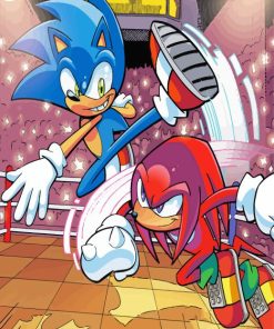 Sonic And Knuckles Fighting Diamond Painting