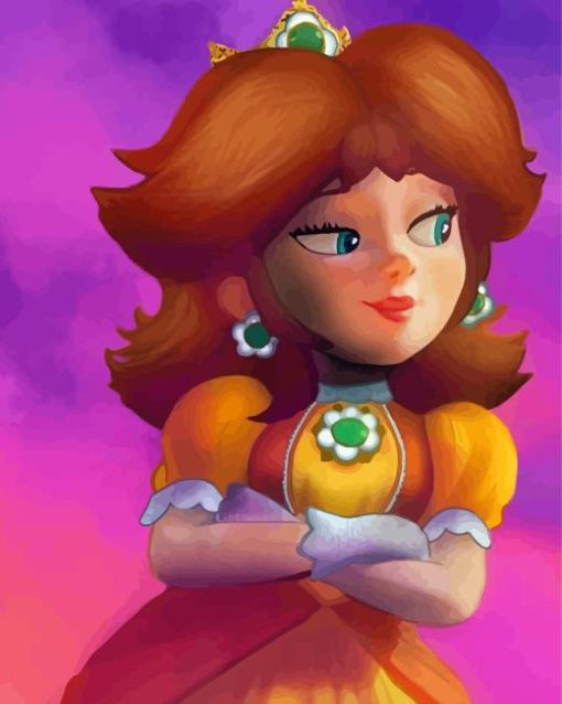 Super Mario Game Princess Daisy Diamond Painting