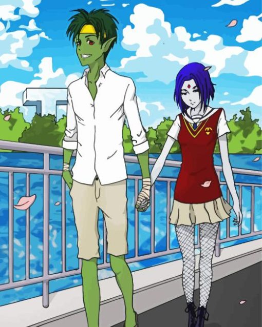 Teen Titans Beast Boy And Raven Diamond Painting