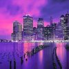 US New York Purple Night Diamond Painting