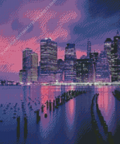 US New York Purple Night Diamond Painting