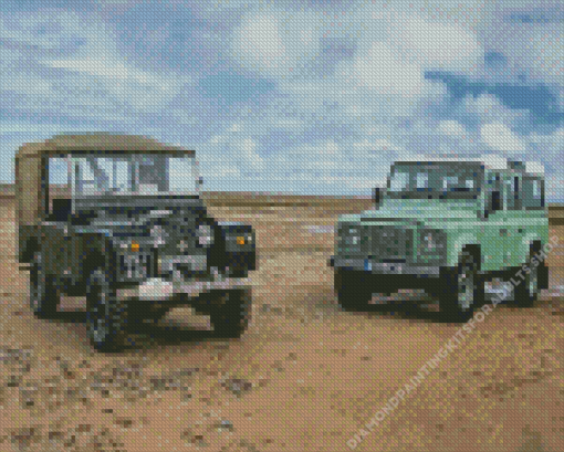 Vintage Land Rover Cars Diamond Painting