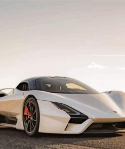 White SSC Tuatara Car Diamond Painting