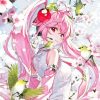 Adorable Sakura Miku With Birds Diamond Painting