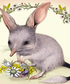 Bilby And Flowers Basket Diamond Painting