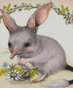 Bilby And Flowers Basket Diamond Painting