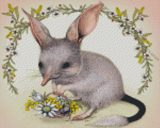 Bilby And Flowers Basket Diamond Painting