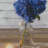 Blue Hydrangea In A Jar Diamond Painting