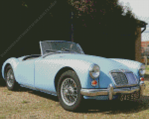 Blue MGA Car Diamond Painting