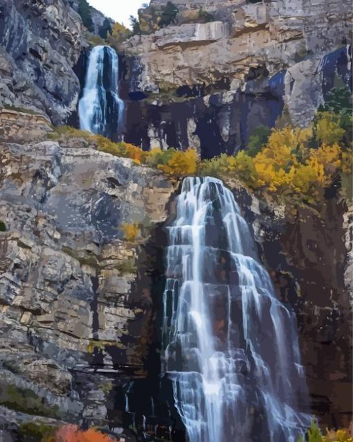 Bridal Veil Falls Landscape Diamond Painting