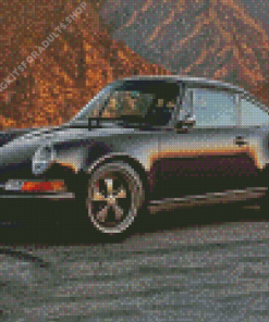 Brown Vintage Porsche Diamond Painting