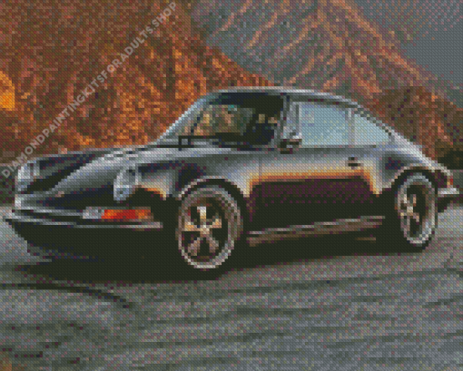 Brown Vintage Porsche Diamond Painting