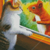 Cat And Squirrel Diamond Painting