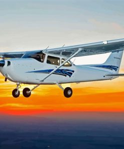 Cessna Plane With Sunset Diamond Painting