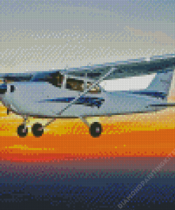 Cessna Plane With Sunset Diamond Painting