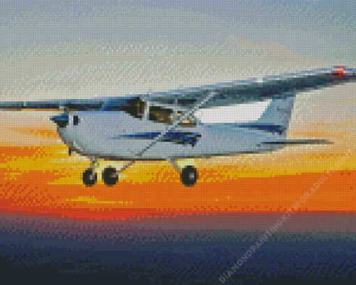 Cessna Plane With Sunset Diamond Painting