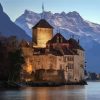 Chillon Castle In Lake Geneva Diamond Painting