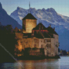 Chillon Castle In Lake Geneva Diamond Painting