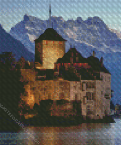 Chillon Castle In Lake Geneva Diamond Painting