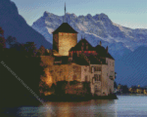 Chillon Castle In Lake Geneva Diamond Painting