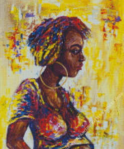 colorful Woman With Large Earrings Diamond Painting