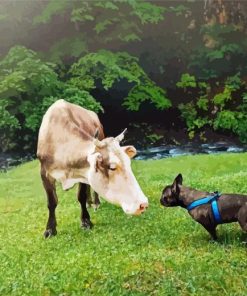 Cow And Puppy Diamond Painting