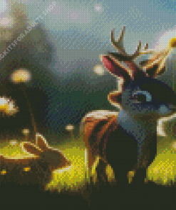 Cute Bunny Deer Diamond Painting