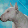 Cute White Bull Terrier Diamond Painting