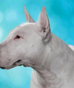 Cute White Bull Terrier Diamond Painting