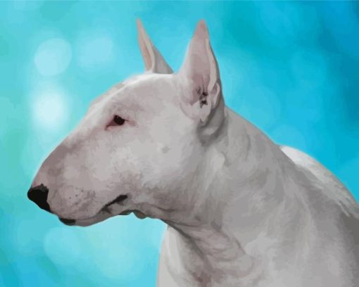 Cute White Bull Terrier Diamond Painting