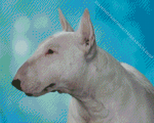 Cute White Bull Terrier Diamond Painting