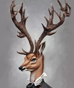 Deer Wearing Clothes Diamond Painting